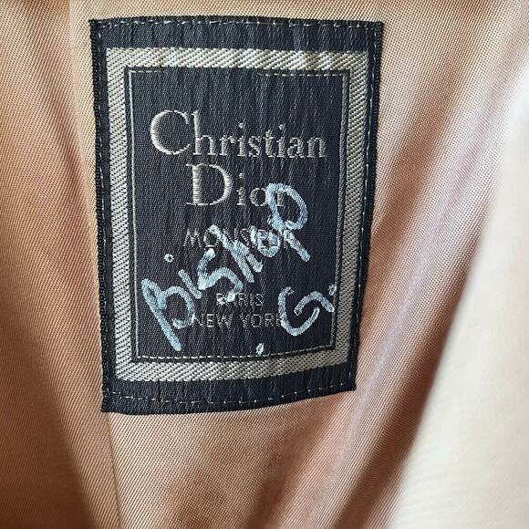 Christian Dior Men's Vintage Tan Classic Trench Coat Size 40R - Picture 10 of 12